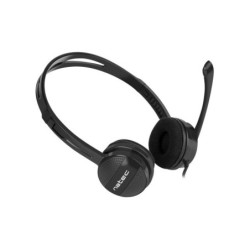 Natec Canary Go Headband Headphones with Microphone - 3.5 mm Mini-Jack - Integrated Volume Control - Black