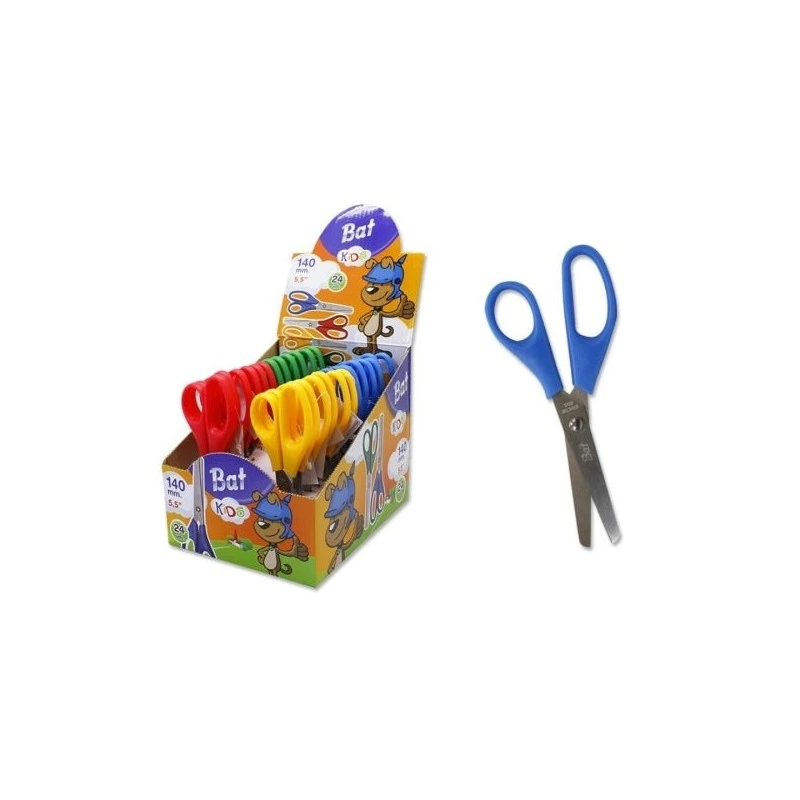Bismark Bat School Scissors 13cm - Round Tip - Assorted Colours