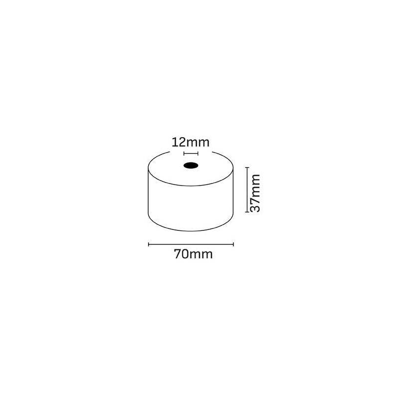 Oqonos Rouleau de Papier Thermique 37x70x12mm, Sans BPA, FSC