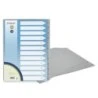 Bismark Numeric Index with Tabs from 1 to 12 - Multi-Punched - A4 Format - Made of Polypropylene - Grey