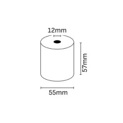 Oqonos Rolo de Papel Térmico 57x55x12mm, Sem BPA, FSC