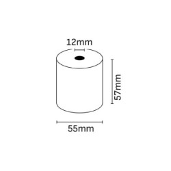 Oqonos Rouleau de Papier Thermique 57x55x12mm, Sans BPA, FSC