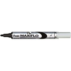 Pentel Maxiflo Rotulador para Pizarra Blanca - Regulacion del Flujo de Tinta - Punta de Bala - Ancho de Linea 2mm - 50% de