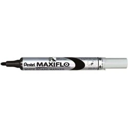 Pentel Maxiflo Rotulador para Pizarra Blanca - Regulacion del Flujo de Tinta - Punta de Bala - Ancho de Linea 2mm - 50% de