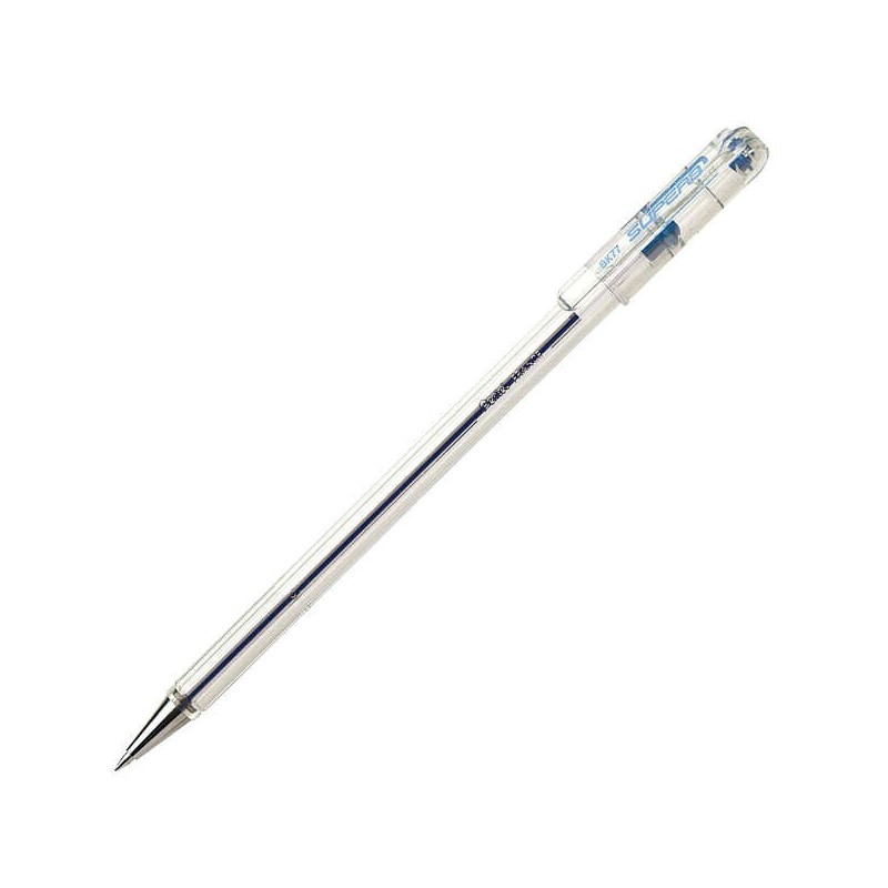 Pentel SuperB Boligrafo de Bola - Punta Fina 0.7mm - Trazo 0.35mm - Tinta con Base de Aceite - Color Azul