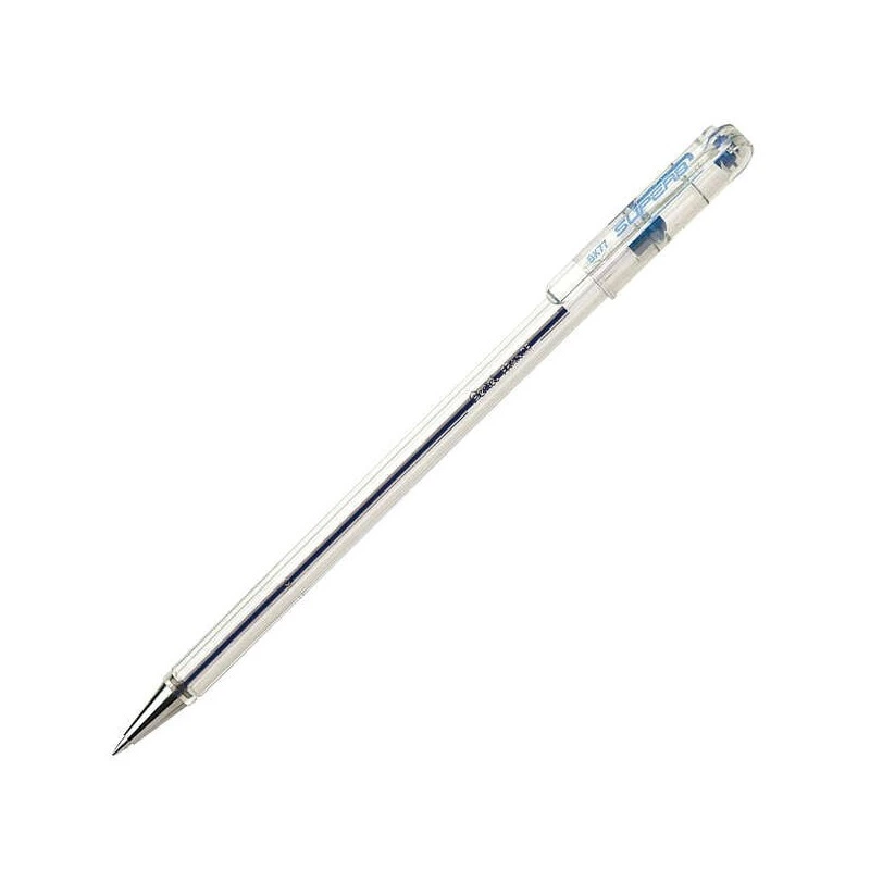 Pentel SuperB Stylo à Bille - Pointe Fine 0.7mm - Tracé 0.35mm - Encre à Base d'Huile - Couleur Bleu