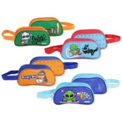 Bismark Lovely Animals Trousse Ovale en 2 Couleurs - 3 Compartiments - 4 Designs Différents