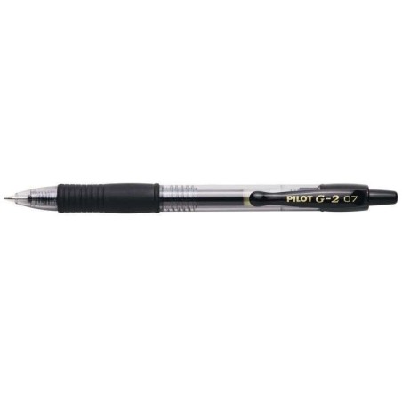 Pilot Boligrafo de Gel G2 Rollerball Retractil - Recargable - Punta de Bola Redonda 0.7mm - Trazo 0.32mm - Grip Ergonomico