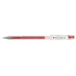 Pilot Esferográfica de Gel G-Tec C4 - Extra Fina - Recarregável - Ponta de Bola 0,4mm - Traço 0,2mm - Cor Vermelho