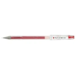 Pilot Esferográfica de Gel G-Tec C4 - Extra Fina - Recarregável - Ponta de Bola 0,4mm - Traço 0,2mm - Cor Vermelho
