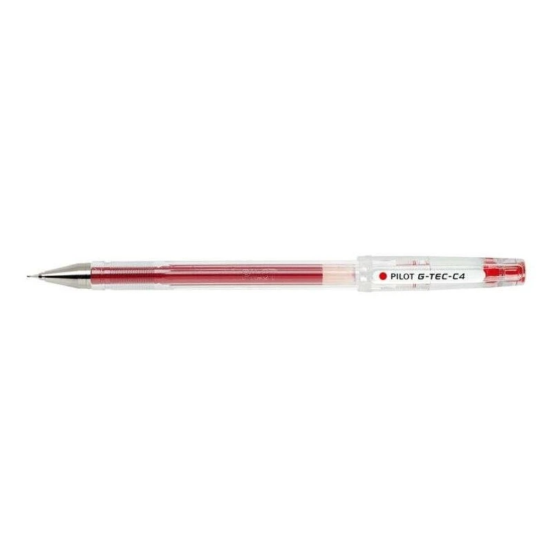 Pilot Esferográfica de Gel G-Tec C4 - Extra Fina - Recarregável - Ponta de Bola 0,4mm - Traço 0,2mm - Cor Vermelho