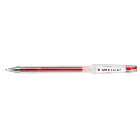 Pilot Esferográfica de Gel G-Tec C4 - Extra Fina - Recarregável - Ponta de Bola 0,4mm - Traço 0,2mm - Cor Vermelho