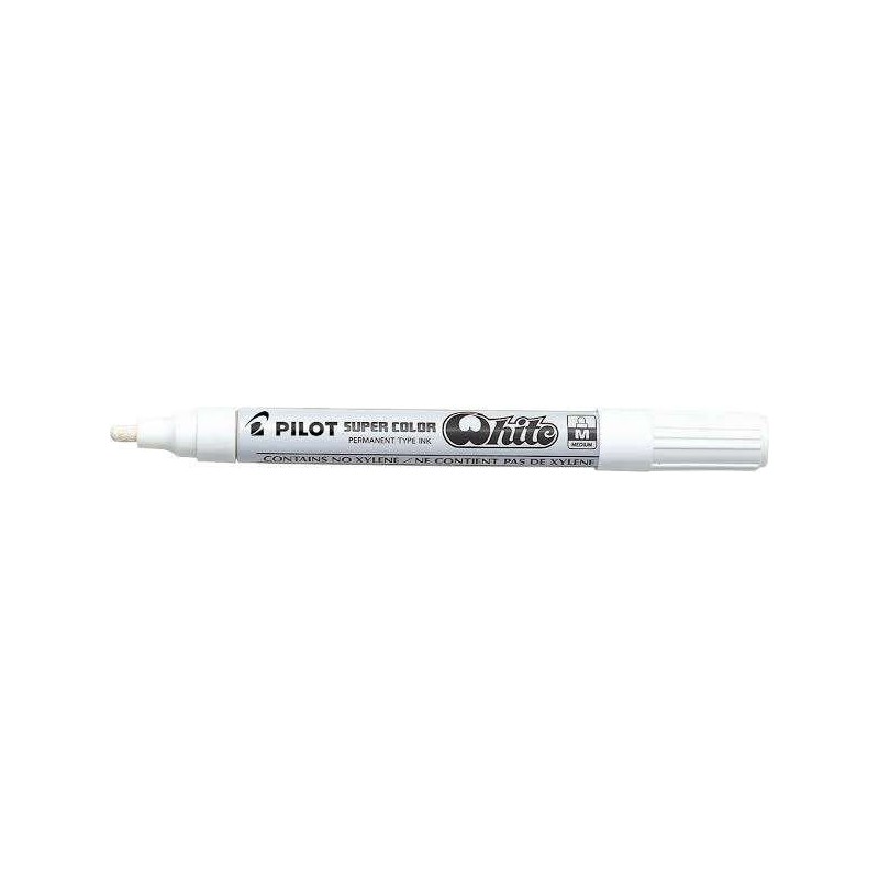 Pilot Super Color Rotulador Permanente Medio - Punta de 4,5mm de Poliacetal - Tinta muy Densa y Opaca - Cuerpo Metalico - Color