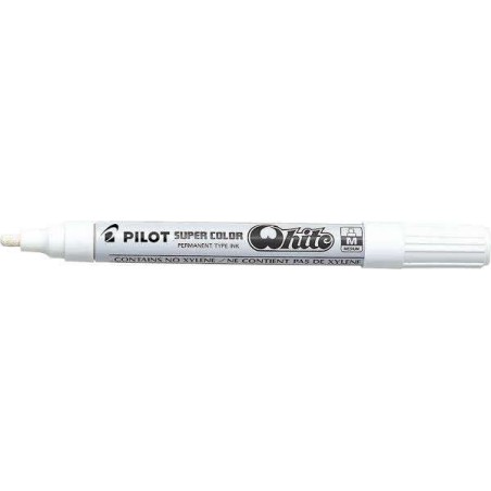 Pilot Super Color Rotulador Permanente Medio - Punta de 4,5mm de Poliacetal - Tinta muy Densa y Opaca - Cuerpo Metalico - Color