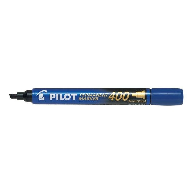 Pilot Marqueur Permanent 400 - Pointe Biseautee 4,5mm - Trace 4mm - Couleur Bleu