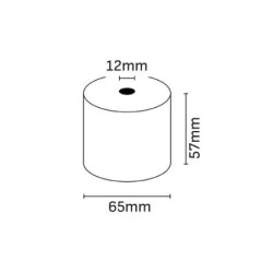 Oqonos Rolo de Papel Térmico 57x65x12mm, Sem BPA, FSC