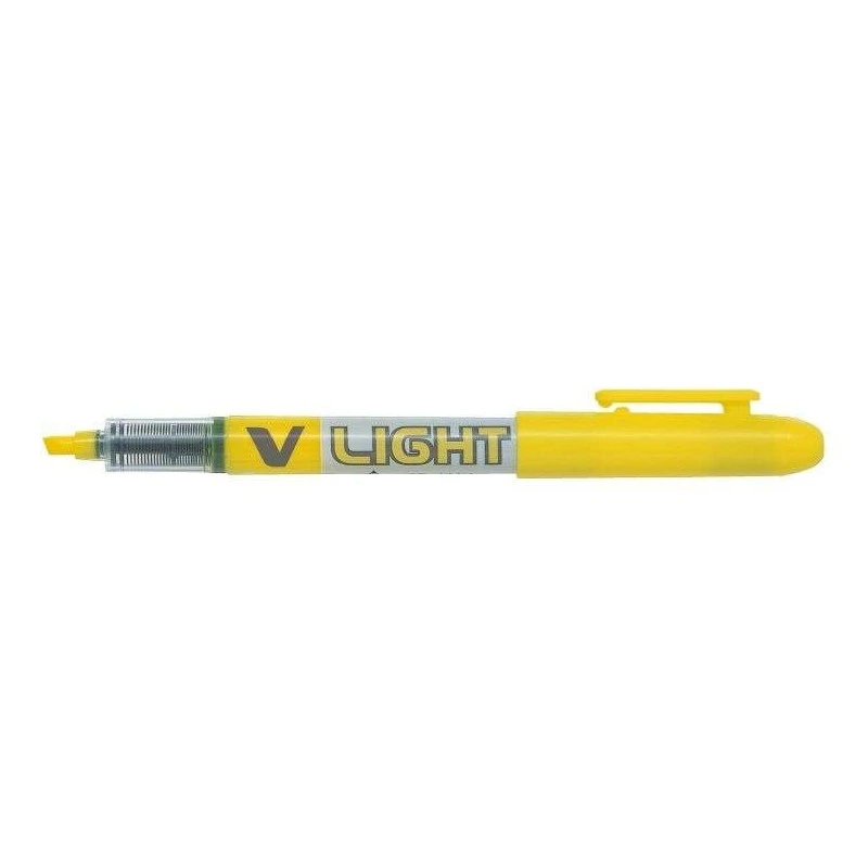 Pilot V-Light Marqueur Surligneur - Pointe Biseautée 3.60mm - Trait de 3.30mm - Couleur Jaune