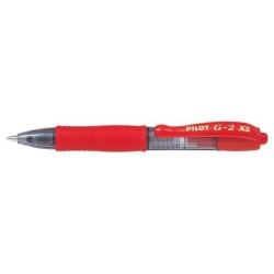 Pilot G2 Pixie XS Retractable Gel Pen - 0.7mm Round Ball Point - 0.32mm Line - Ergonomic Grip - Red