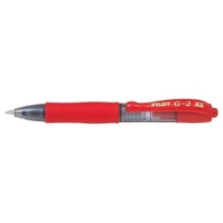 Pilot G2 Pixie XS Retractable Gel Pen - 0.7mm Round Ball Point - 0.32mm Line - Ergonomic Grip - Red