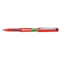 Pilot Greenball Liquid Ink Pen - Refillable - Made with Recycled Plastic - 0.7mm Medium Tip - 0.35mm Line Width - Red