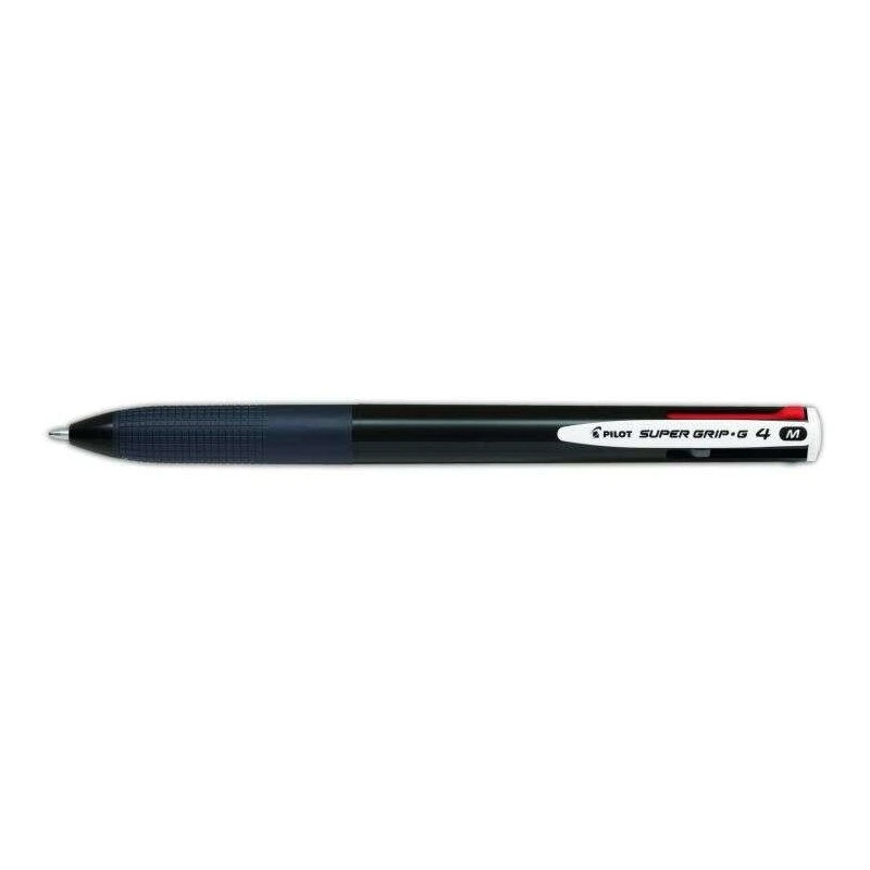 Pilot Super Grip G4 Retractable Ballpoint Pen - 4 Colours - 1.0mm Tip - 0.27mm Line Width - Black Barrel