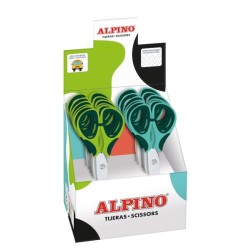 Alpino Colorfull Ciseaux Scolaires 13cm - Acier Inoxydable - Bouts Ronds - Coloris Assortis