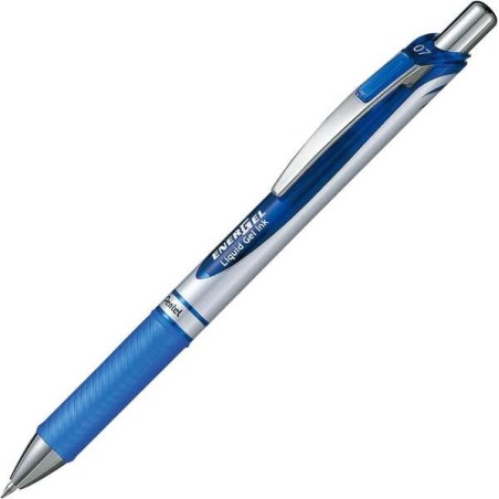 Pentel Energel Esferográfica Retrátil - Ponta 0,7mm - Traço 0,35mm - Tinta de Gel - Recarregável - Zona de Pega - Clipe de
