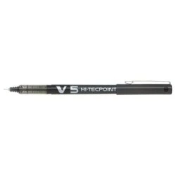 Pilot Esferográfica de tinta líquida V5 HI-Tecpoint Rollerball - Ponta fina de agulha 0,5mm - Traço 0,3mm - Cor Preta