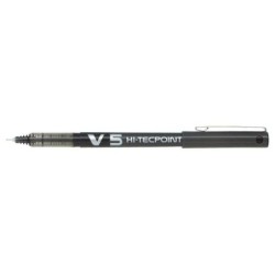 Pilot V5 HI-Tecpoint Rollerball Liquid Ink Pen - 0.5mm Fine Needle Point - 0.3mm Line Width - Black