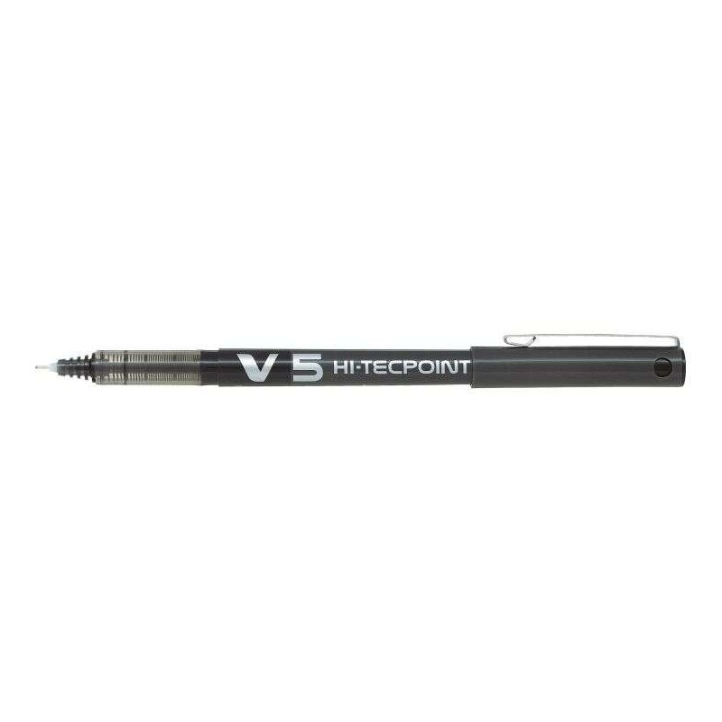 Pilot Esferográfica de tinta líquida V5 HI-Tecpoint Rollerball - Ponta fina de agulha 0,5mm - Traço 0,3mm - Cor Preta