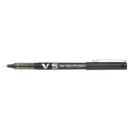 Pilot V5 HI-Tecpoint Rollerball Liquid Ink Pen - 0.5mm Fine Needle Point - 0.3mm Line Width - Black