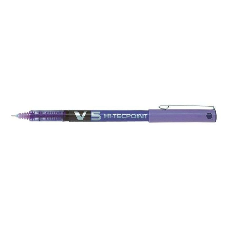 Pilot V5 HI-Tecpoint Rollerball Liquid Ink Pen - 0.5mm Fine Needle Point - 0.3mm Line Width - Violet