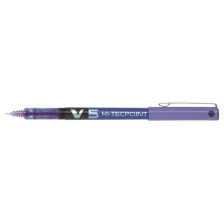 Pilot V5 HI-Tecpoint Rollerball Liquid Ink Pen - 0.5mm Fine Needle Point - 0.3mm Line Width - Violet