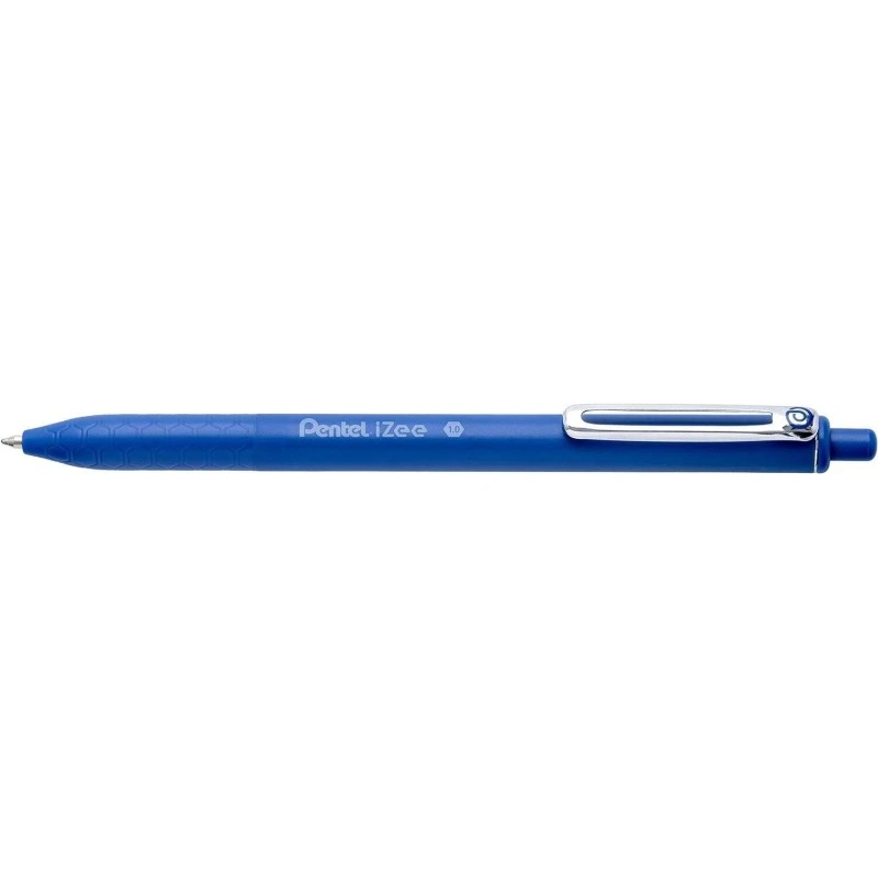 Pentel iZee Retractable Ballpoint Pen - 0.7mm Tip - 0.35mm Line Width - Metal Clip - Blue