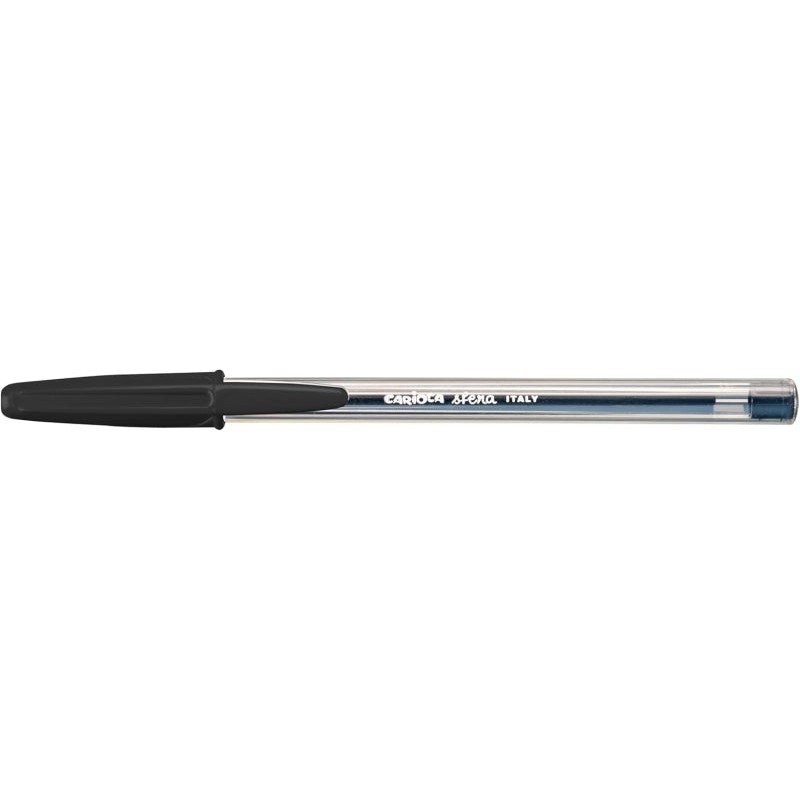 Carioca Sfera Ballpoint Pens - Ø 1mm Tip - Super Smooth Writing - Made with 90% Recycled Plastic - Black