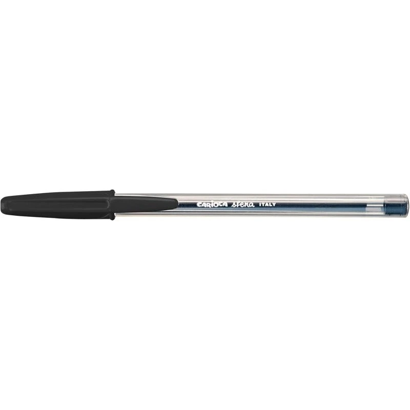 Carioca Sfera Ballpoint Pens - Ø 1mm Tip - Super Smooth Writing - Made with 90% Recycled Plastic - Black