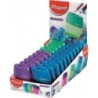 Maped Shaker 2-Hole Pencil Sharpener with Large-Capacity Container - Ergonomic Shape - Assorted Colours