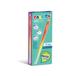 Carioca Oops Easy Erasable Ballpoint Pen with Ø 0.7mm Tip - Thermo-Sensitive Ink - Body with Gradient Effect - Double Eraser