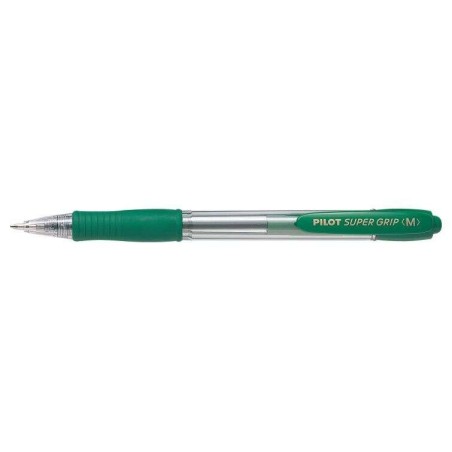 Pilot Boligrafo de Bola Retractil SuperGrip - Punta Redonda 1.0mm - Trazo 0.27mm - Tinta de Aceite - Grip Ergonomico - Color