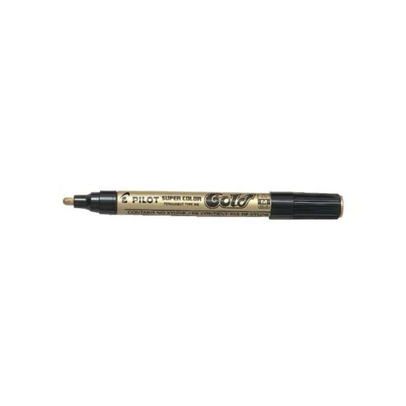 Pilot Super Color Rotulador Permanente Medio - Punta de 4,5mm de Poliacetal - Tinta muy Densa y Opaca - Cuerpo Metalico - Color
