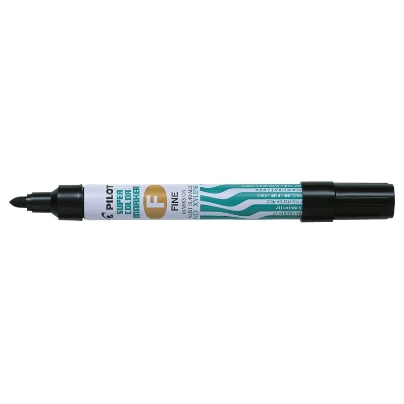 Pilot Super Color Marqueur Permanent Multisurface - Pointe Fine en Fibre Conique - Encre à Base d'Alcool sans Xylène - Corps