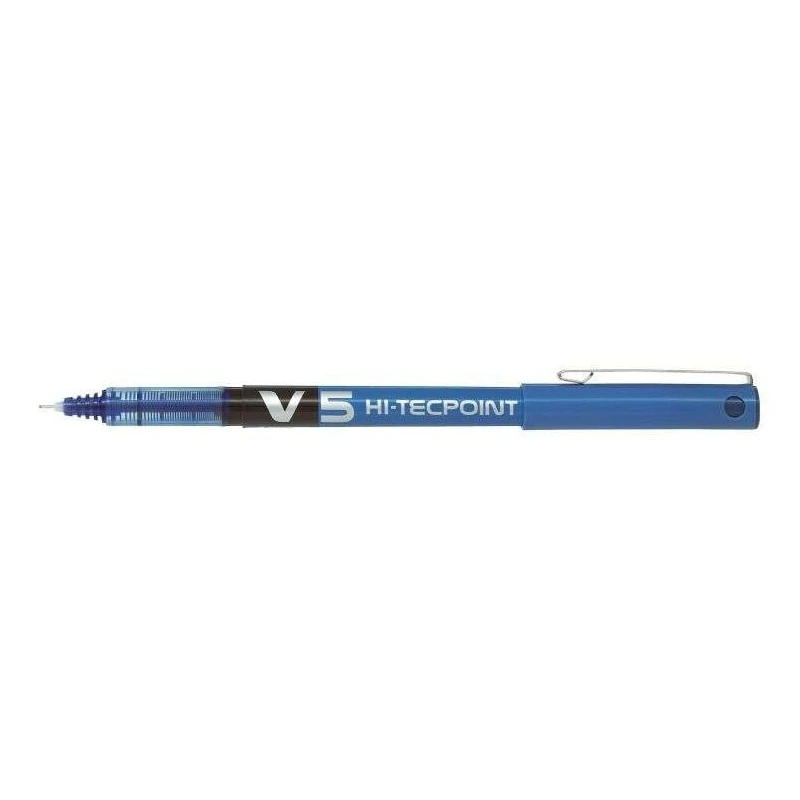 Pilot V5 HI-Tecpoint Rollerball Liquid Ink Pen - 0.5mm Fine Needle Point - 0.3mm Line Width - Blue