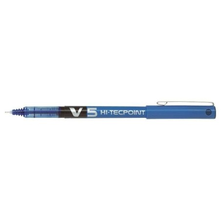 Pilot V5 HI-Tecpoint Rollerball Liquid Ink Pen - 0.5mm Fine Needle Point - 0.3mm Line Width - Blue