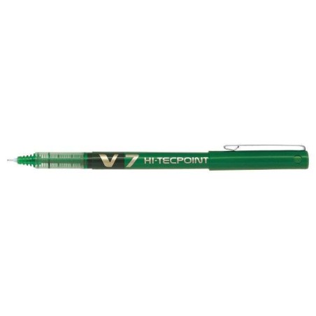 Pilot V7 HI-Tecpoint Rollerball Liquid Ink Pen - 0.7mm Fine Needle Point - 0.5mm Line Width - Green