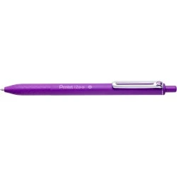Pentel iZee Stylo à Bille Rétractable - Pointe 0.7mm - Trait 0.35mm - Clip en Métal - Couleur Violet