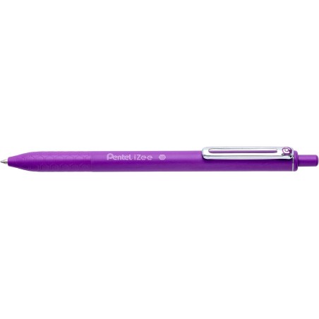 Pentel iZee Stylo à Bille Rétractable - Pointe 0.7mm - Trait 0.35mm - Clip en Métal - Couleur Violet