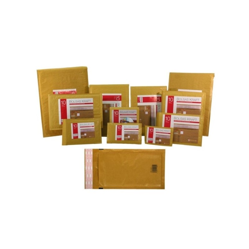 Bismark Kraft Padded Envelope Nº17 240x340mm - Air Bubble Film Lining - Self-Adhesive Closure - Ideal for High-Protection