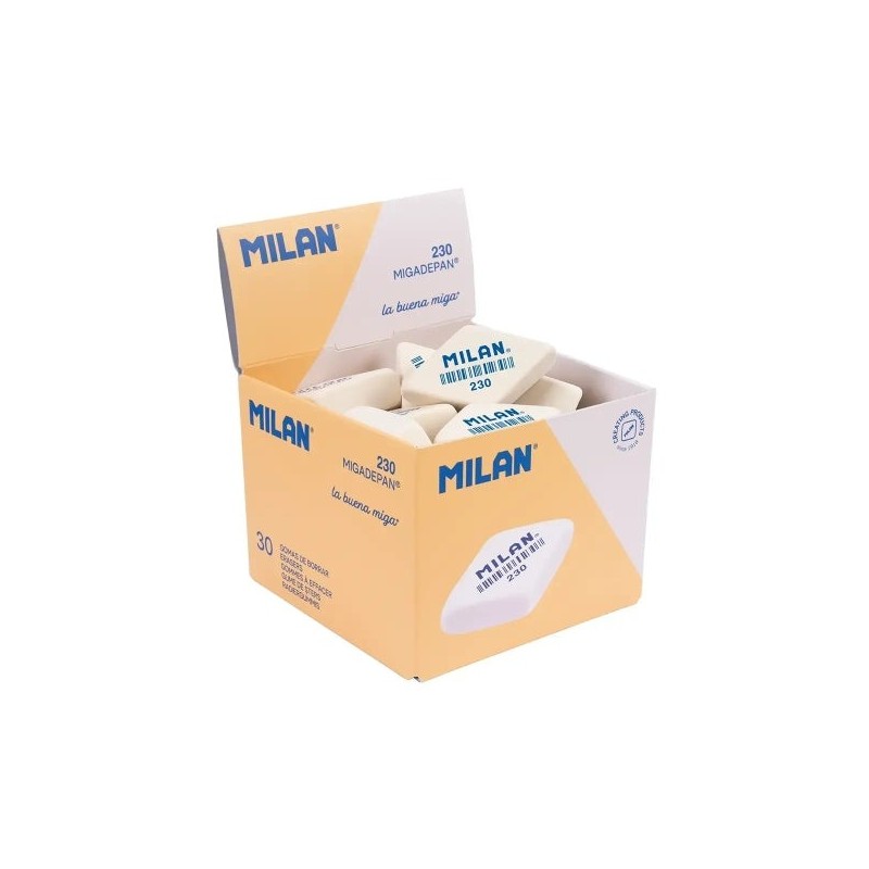 Milan 230 Rhomboid Eraser - Bread-Crumb Type - Soft Synthetic Rubber - White