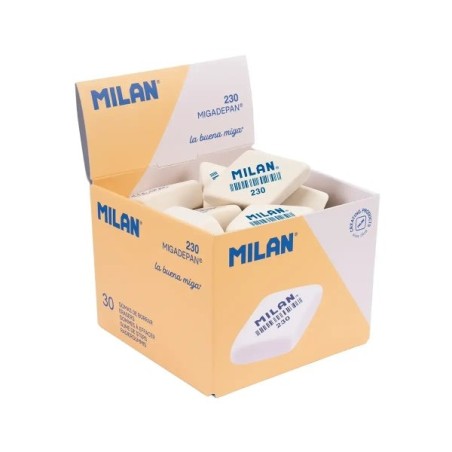 Milan 230 Rhomboid Eraser - Bread-Crumb Type - Soft Synthetic Rubber - White