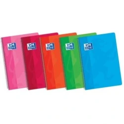Oxford School Classic 4º Caderno Espiral Capa Mole 4x4 - 80 Folhas - Margem 4x4 - Cores Sortidas